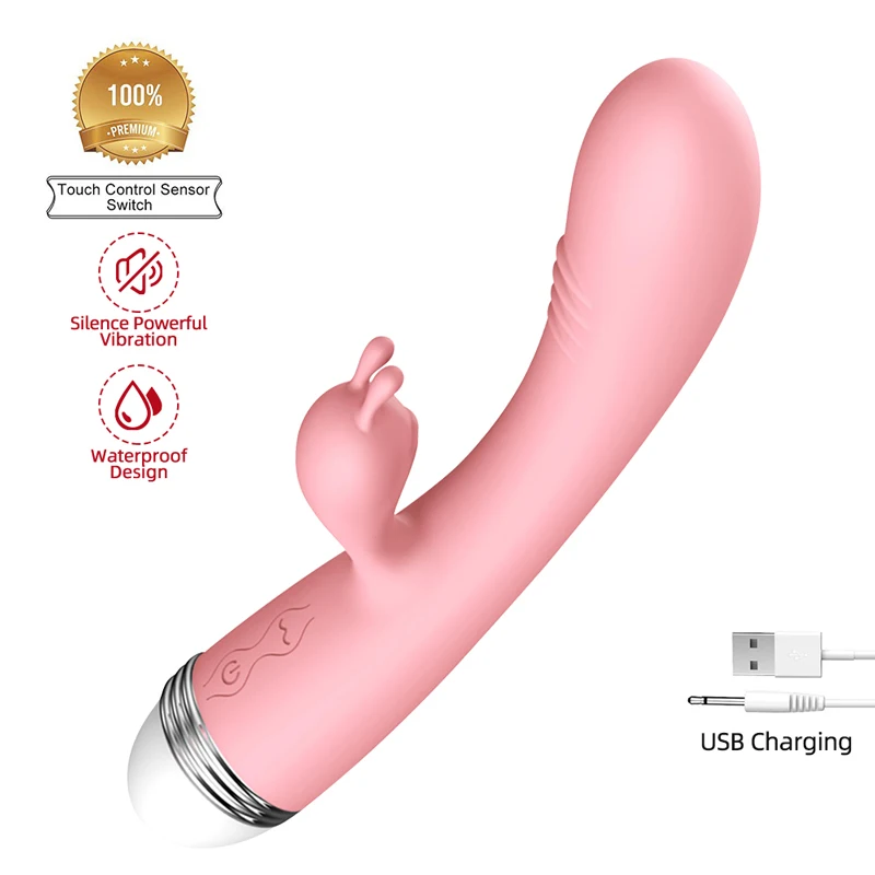 

Мощный фаллоимитатор, вибратор-Кролик для точки G, Стимулятор клитора, вагинальный Массажер для вагины, женская мастурбация