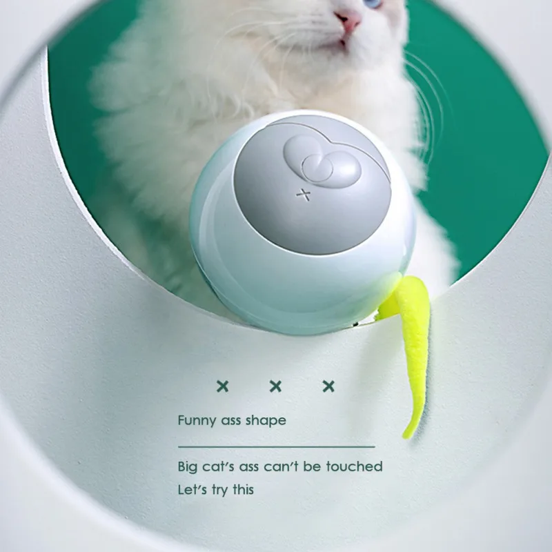 

Смарт-интерактивная игрушка для кошек светодиодный самостоятельно вращающийся шар и головной повязкой с пером игрушки USB Перезаряжаемые к...