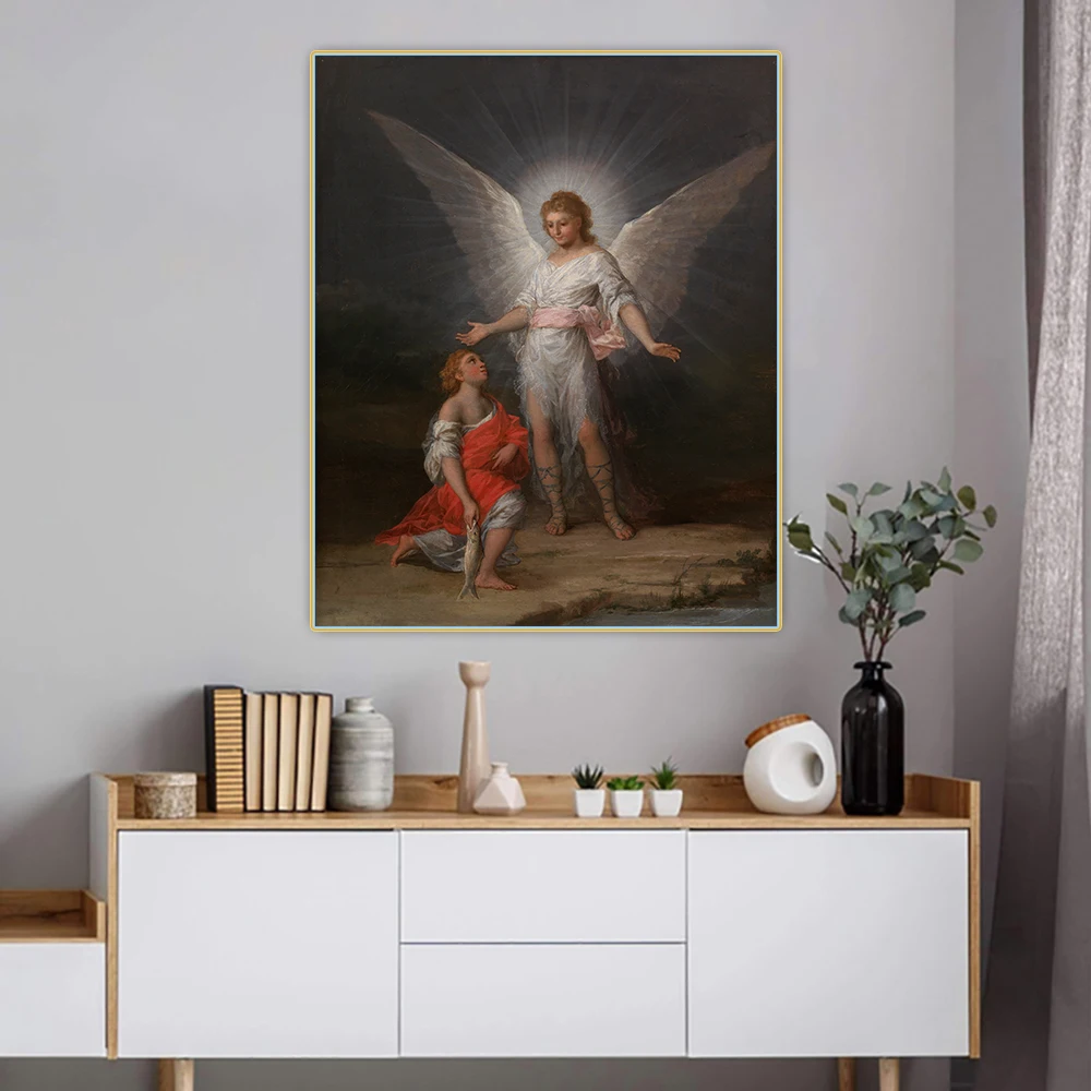 Citon Francisco Goya《Tobias and the Angel》Canvas Art Oil Painting Artwork Poster Picture Wall Background Decor Home Decoration | Дом и сад