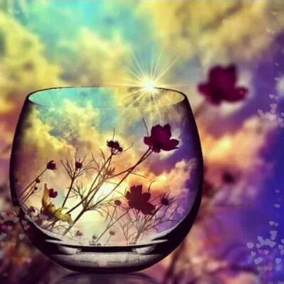 

DIY Diamond Mosaic Scenery Bottle Moon Needlework Full Round Diamond Painting Cross Stitch Diamond Crystal Wall Art