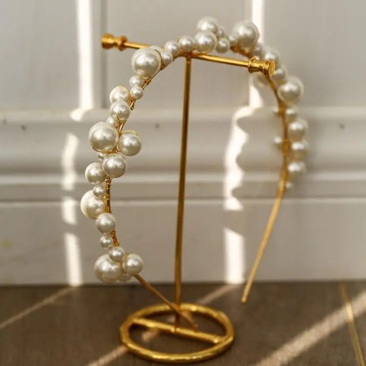 Повязка на голову с бусинами в стиле барокко тиара искусственная Корона повязка