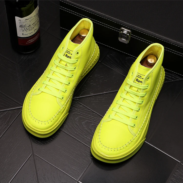 

Luxury Brand Dress Designer Boots Men high top sneakers 2021 autumn Casual leather shoes Nightclub Christmas Party Shoes