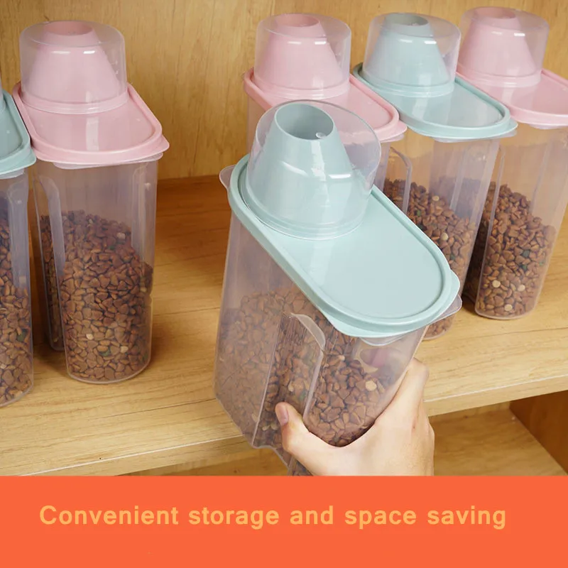 

Dog Food Container Bucket Feeder Storage Pet Cat Food Container Dog Bowl Candy Outdoor Travel Portable Food Storage Container