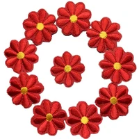 daisy flower embroidered patches for clothing thermoadhesive badges patch thermal sticker for fabric clothes appliques for dress