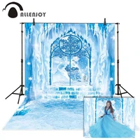 allenjoy winter wonderland backdrop ice gate castle snowflake snow mountain party custom decor poster photography background