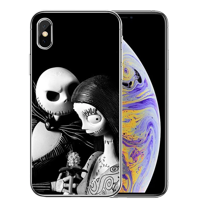 Забавный силиконовый чехол для телефона Jack Skellington на Хэллоуин iphone 11 Pro MAX 5 6 7 8 9 10 X XS