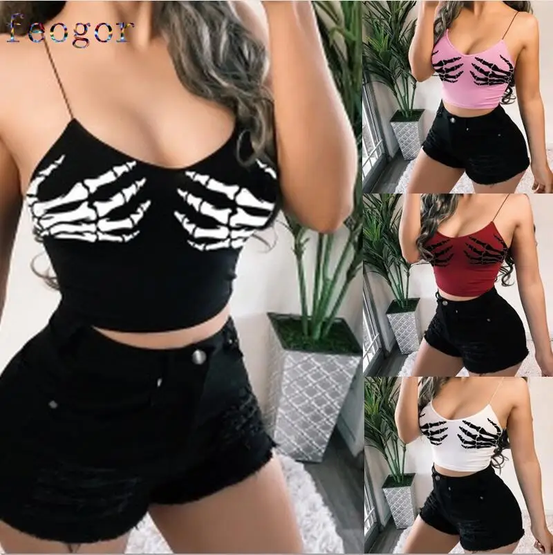 

Vest suit 2021 summer new women's clothing sexy temptation magic claw print tube top strap close-fitting vest female Sexy vest