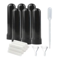 free shipping 50pcslot black nasal inhaler aromatherapy diffuser plastic nasal inhaler tube with high quality cotton wicks
