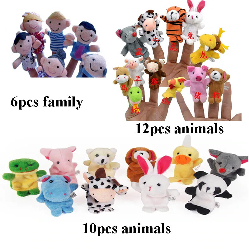 Детские плюшевые игрушки куклы на палец Расскажите историю реквизит 12 шт.