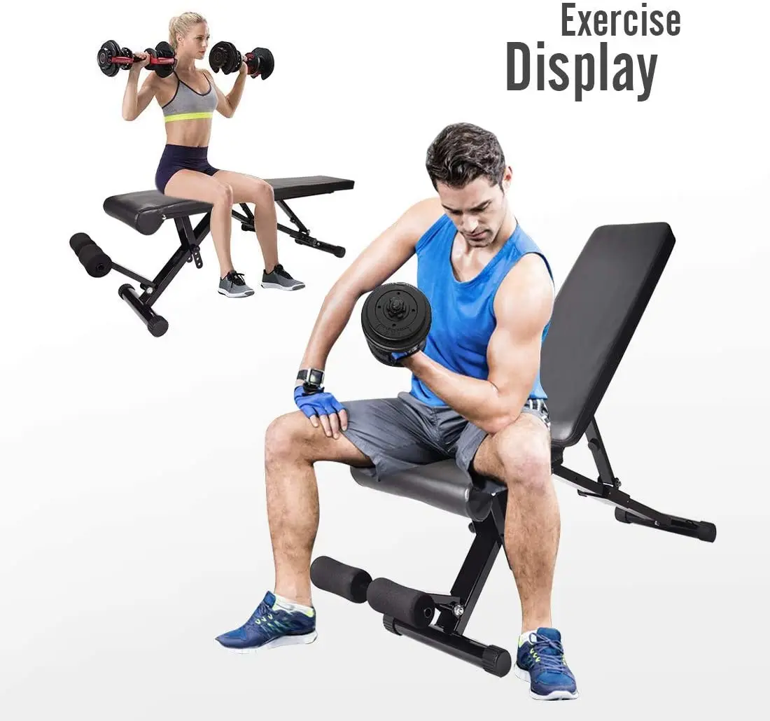

Adjustable Weight Exercise Bench, 440 lbs Capacity Dumbell Bench Foldable Utility Weight, 8 Back Pad Positions