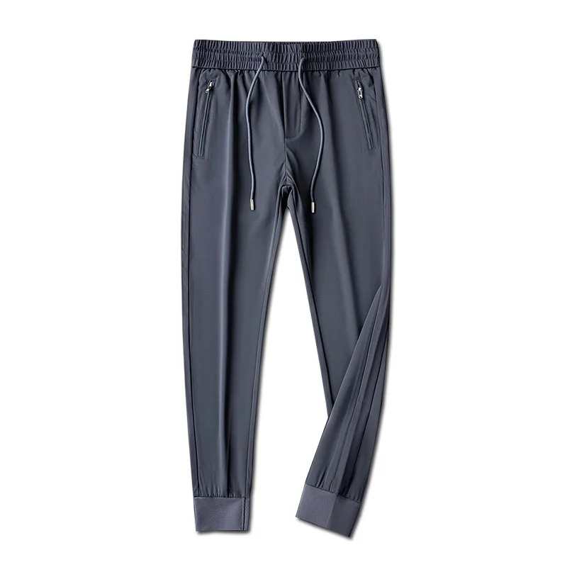 

Light luxury high-end Tencel sweatpants men's silky zipper guard pants comfortable casual trousers men