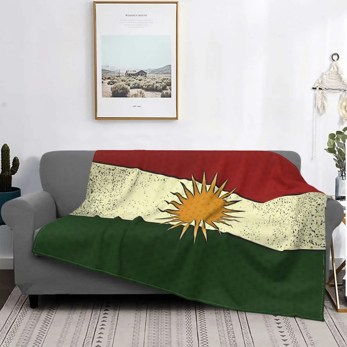 

Kurdistan Flag Blanket Flannel Spring Autumn Popular Multifunction Warm Throw Blankets for Bedding Travel Quilt