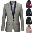 Мужской приталенный офисный Блейзер JODIMITTY 2021, модный однотонный мужской костюм, куртка, свадебное пальто, повседневный деловой мужской костюм, пальто