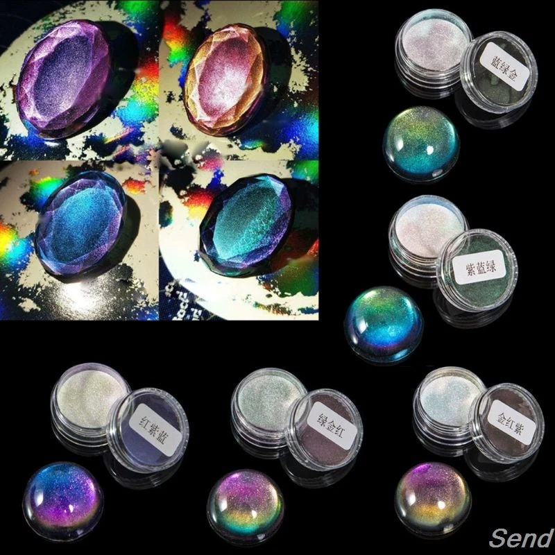5 цветов Волшебная Смола Хамелеон пигмент зеркальный Радужная жемчужина порошок