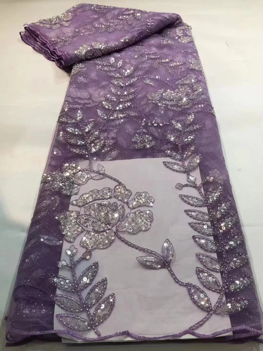 

French Tulle Lace Dress Fabric New Design Sequins African Organza Lace Fabric High Quality Sequins Nigerian Lace Material