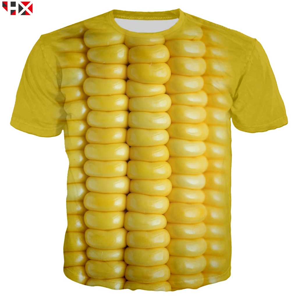 

New T Shirt Men/Women Golden Yellow Corn Plant T Shirt 3D Printed Short Sleeve Harajuku Streetwear Summer Sale Tops HX927