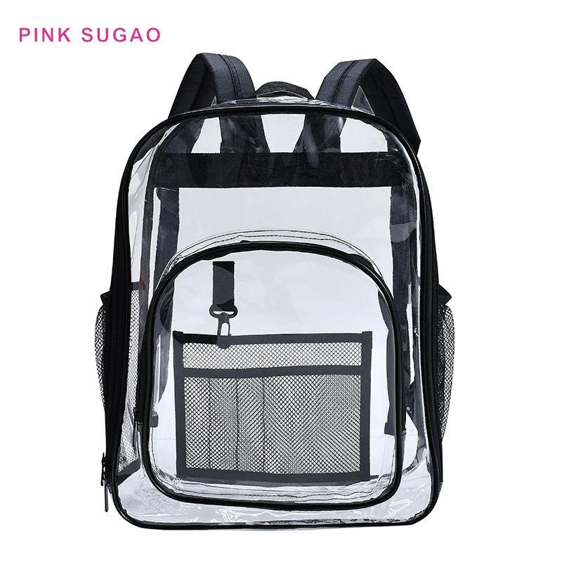 

Pink Sugao PVC backpacks clear backpacks travel backpack school bookbag laptop backpack weekend bag waterproof outdoor backpacks