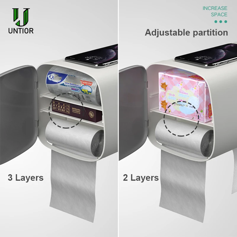 Водонепроницаемые держатели для туалетной бумаги UNTIOR Настенный бокс хранения