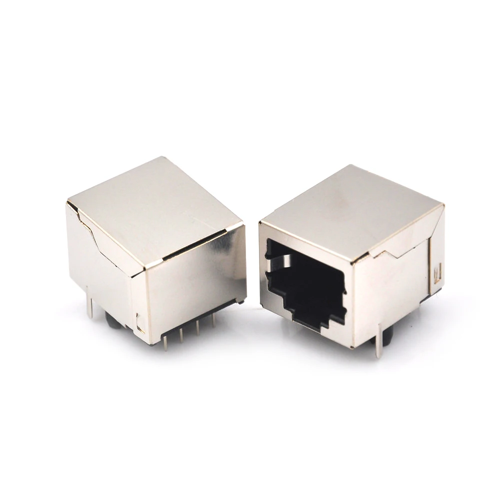 10 шт./компл. сеть Ethernet 8P 8C розетка разъемы 8Pin монтаж печатной платы RJ45 8P8C один