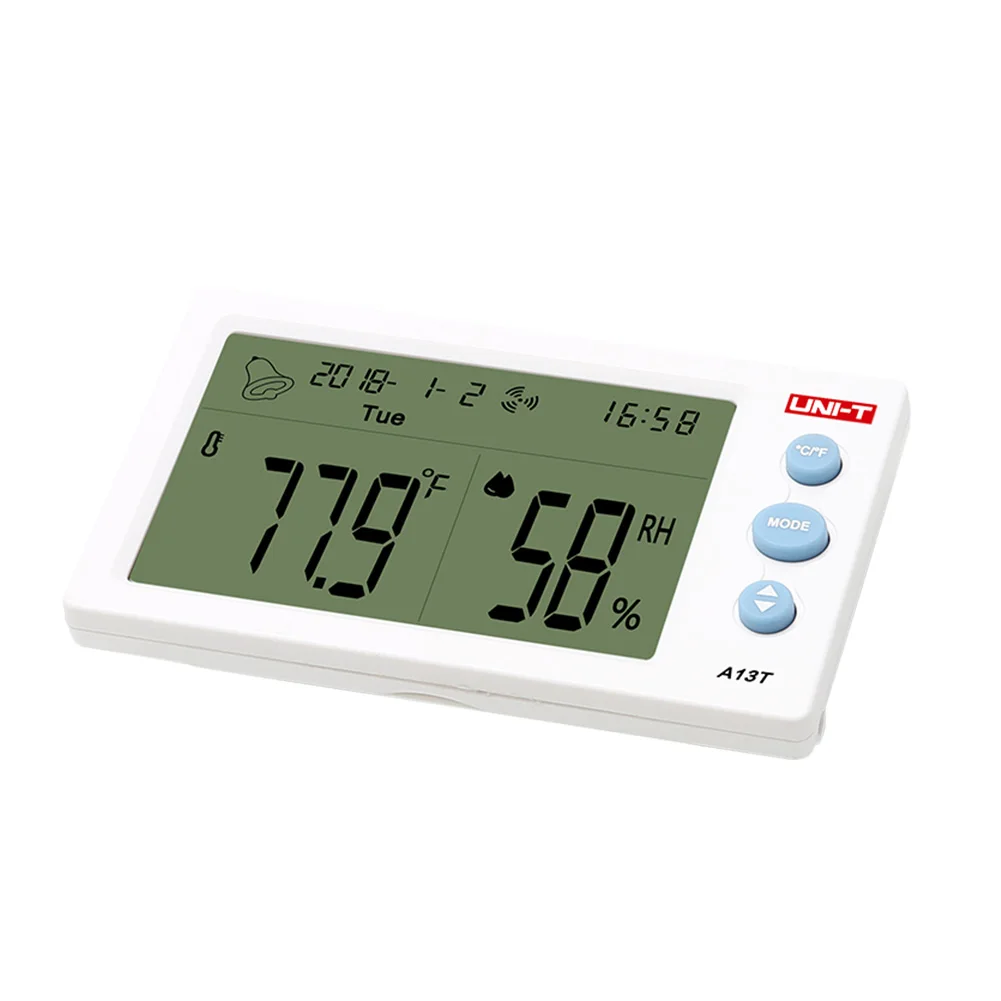 

Thermometer Humidity Monitor Battery Operated Indoor Outdoor Hygrometer Alarm Clock Digital Display Hanging Wireless LCD Screen
