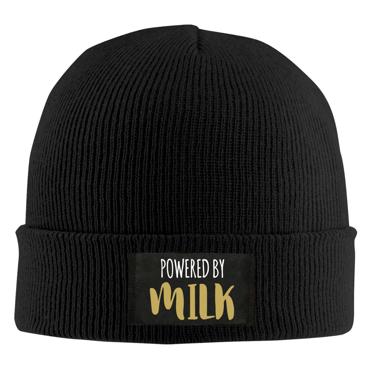 

Powered By Milk Beanie Hats For Men Women With Designs Winter Slouchy Knit Skull Cap