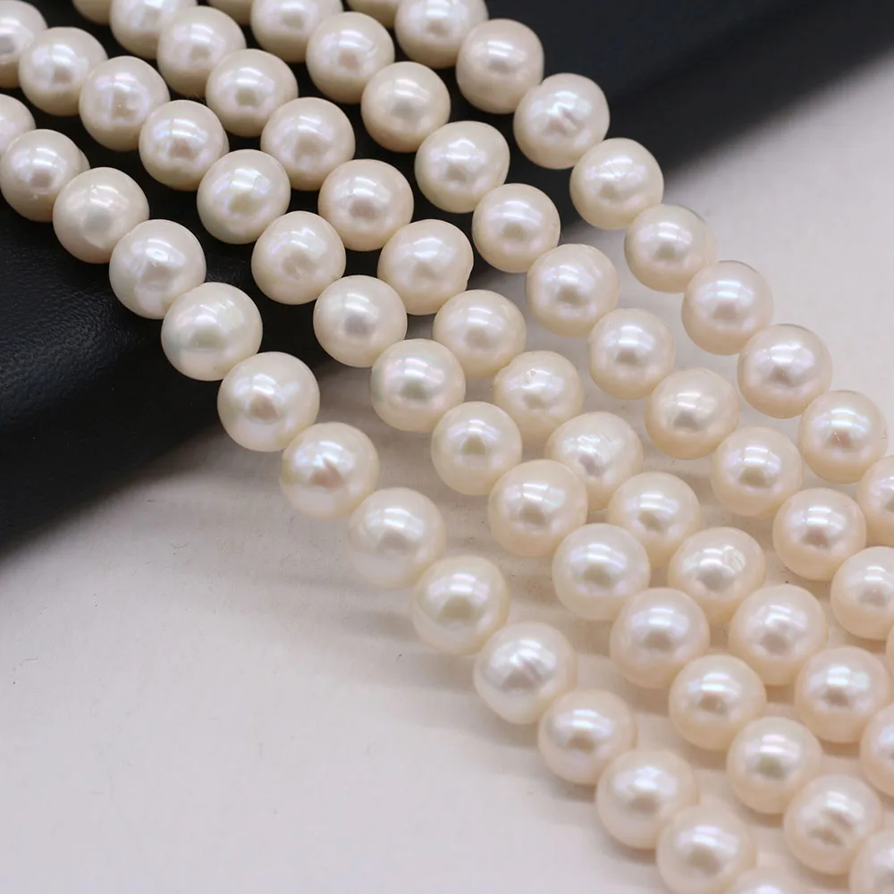 

High Quality Natural Freshwater Pearl Near Round Shape Beads DIY Ladies Trendy Necklace Bracelet Making Exquisite Jewelry Gifts