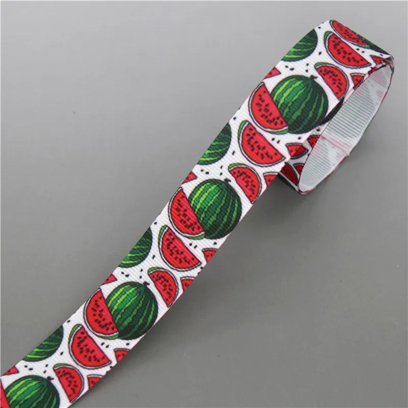 DHK 10 ярдов Подсолнух арбуз Печатный Grosgrain ленточный аксессуар бант для волос