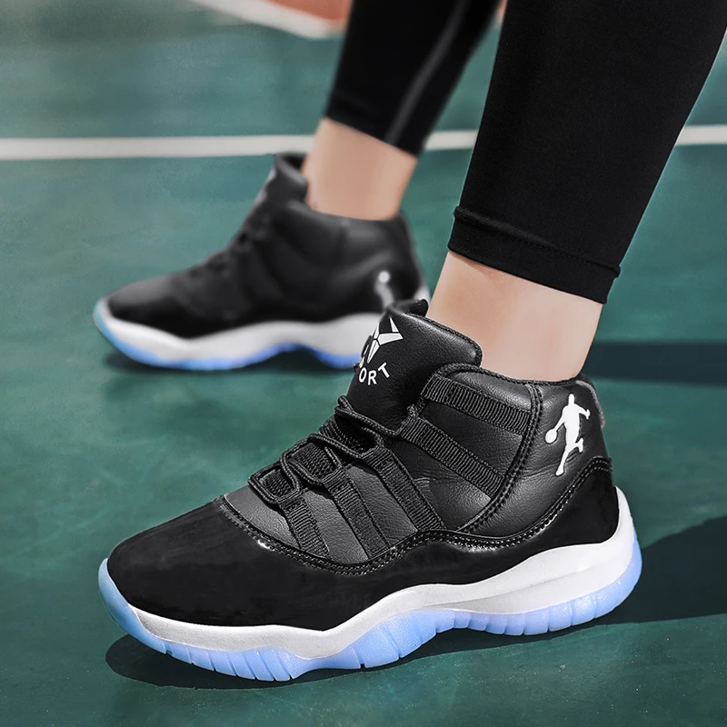 JIEMIAO 2021 New Big Children Basketball Shoes Breathable Boys Basketball Sneakers Outdoor Non-slip Kids Basket Trainer Shoes