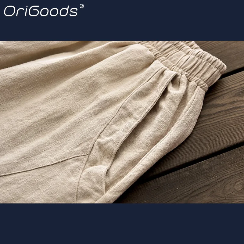 OriGoods Сезон весна осень Размера плюс штаны для женщин Рами в винтажном стиле