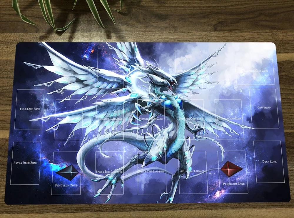 

YuGiOh Blue-Eyes Alternative White Dragon TCG Mat Anime Trading Card Game Mat CCG Duel Playmat Mouse Pad Desk Mat Free Bag