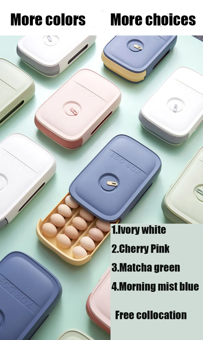 

1PCS Pull-push Egg Storage Box Large Capacity Egg Holder for Refrigerator Household Fresh-keeping Egg Storage Boxes Organizer