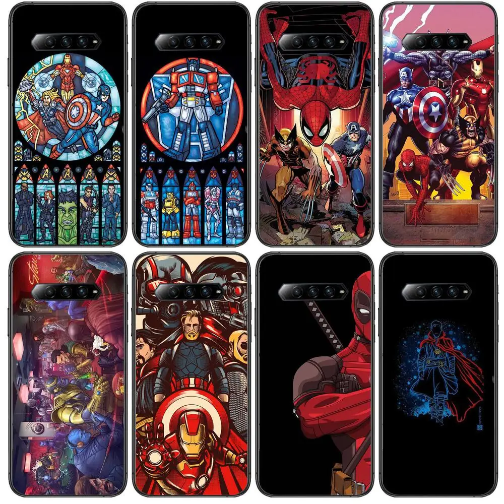 Captain Spiderman USA Anime Phone Case For xiaomi redmi Black Shark 4 Pro 2 3 3s Cases Helo Black Cover Silicone Back Prett min