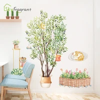 nordic plant flower wall stickers home decor decorations living room bedroom background wall decoration self adhesive stickers