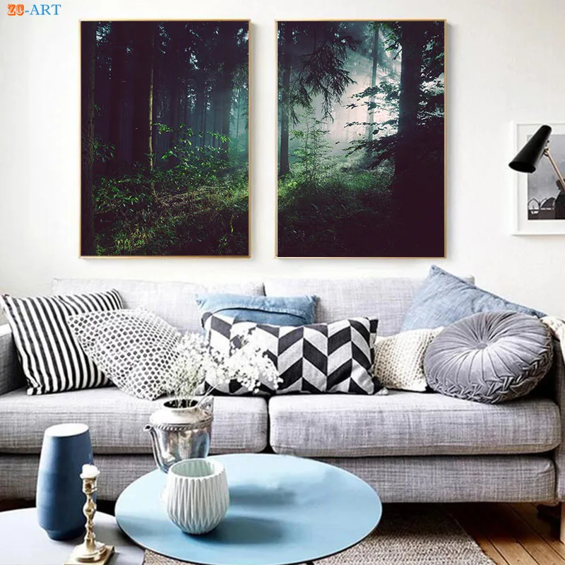 Картина на холсте с изображением гор и леса настенный постер настенные картины