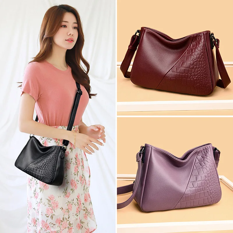 

Модная простроченная женская сумка в стиле ретро, мессенджер из мягкой искусственной кожи на ремне, дизайнерский саквояж на плечо