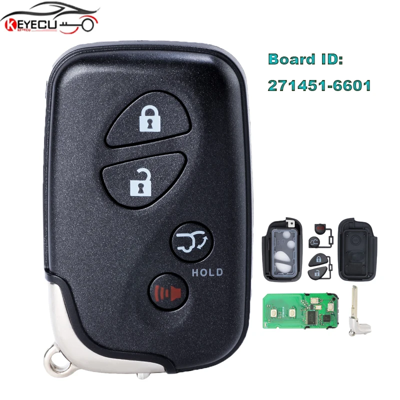 

Смарт-ключ KEYECU 271451-6601, 314,3 МГц, для Lexus LX570, 2008, 2009, 2010, 2011, 2012, 2013, 2014, 2015, 2016, FCCID: HYQ14AEM