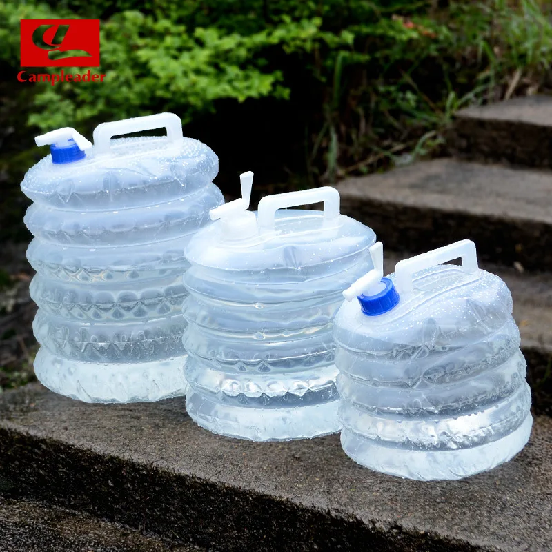 

5L-15L Outdoor Collapsible Water Bag Camping Foldable Water Containers Drinking Multifunction Telescopic Storage Water Bottle
