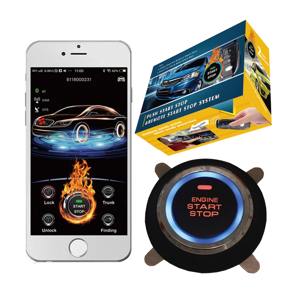 

Cardot 2g RFID Invisible Car Alarm Engine Start Stop Button Remote Start Stop Working With Original Car Key Remote