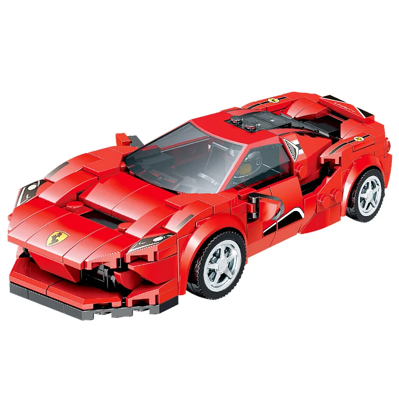 

Лидер продаж, спортивные автомобили красного цвета Ferrari, 302 шт., модель серии, строительные блоки, частицы, маленькая сборка, Классические кир...