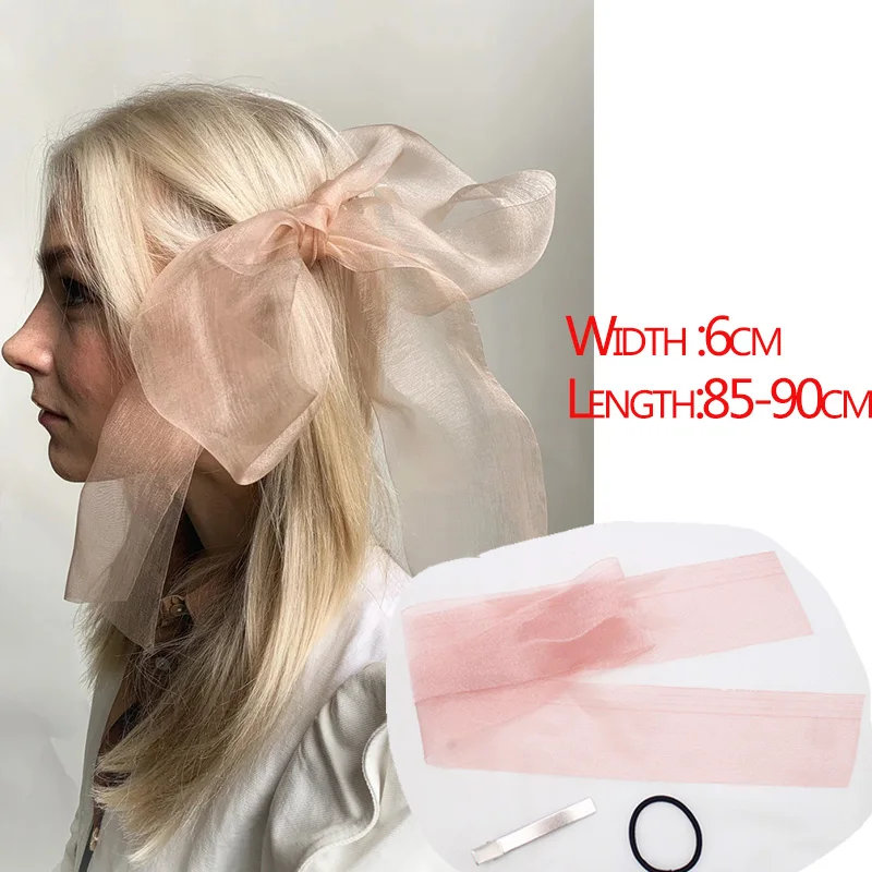 

Vintage Black Velvet Bow Hair Ribbon Scrunchie for Women Girls Long Elastic Hair Tie Headwear Female Hair Accessories