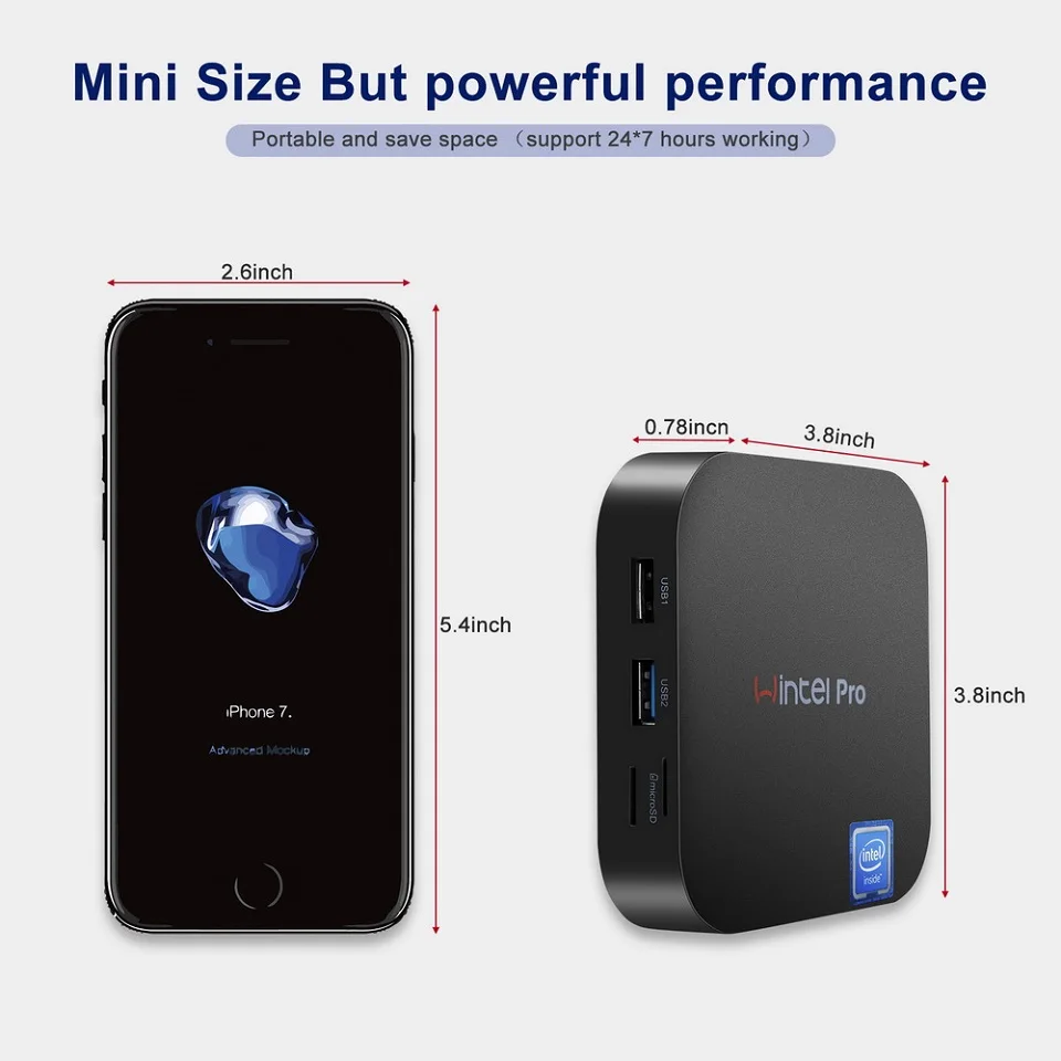 T8 Pro мини ПК Windows 10 Wintel Pro Intel четырехъядерный X5-Z8350 1,84 GHz Dual 2,4G/5G wifi 100M LAN BT4.0 USB3.0 карманный мини ПК