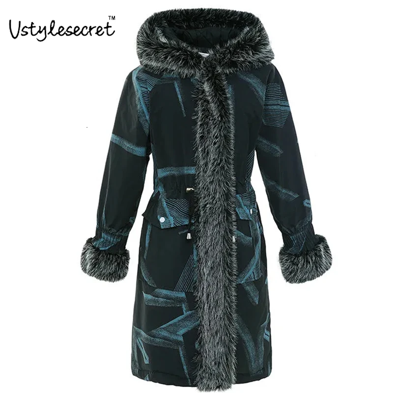 

Куртка женская зимняя с капюшоном и меховым воротником, женские парки, длинное качественное зимнее пальто, толстая хлопковая зимняя куртка ...