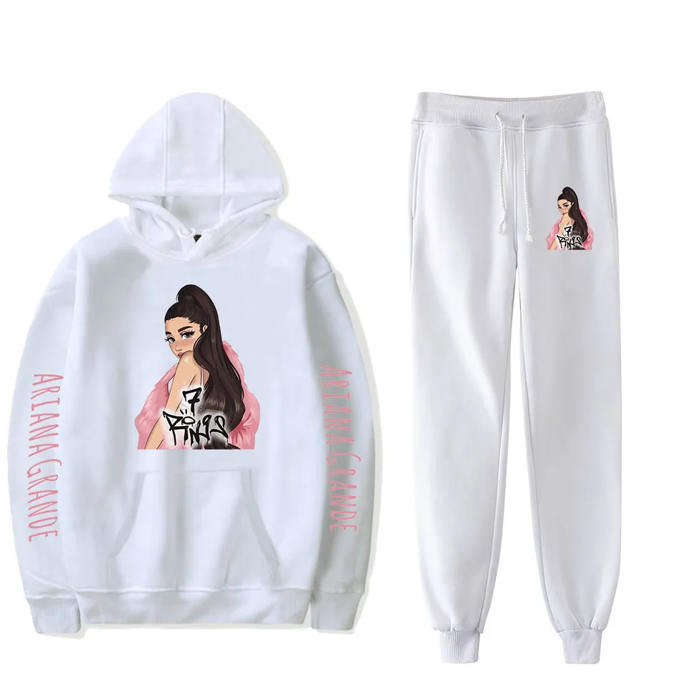Комплект одежды Ariana Grande с капюшоном и брюками мужские толстовки спортивные брюки
