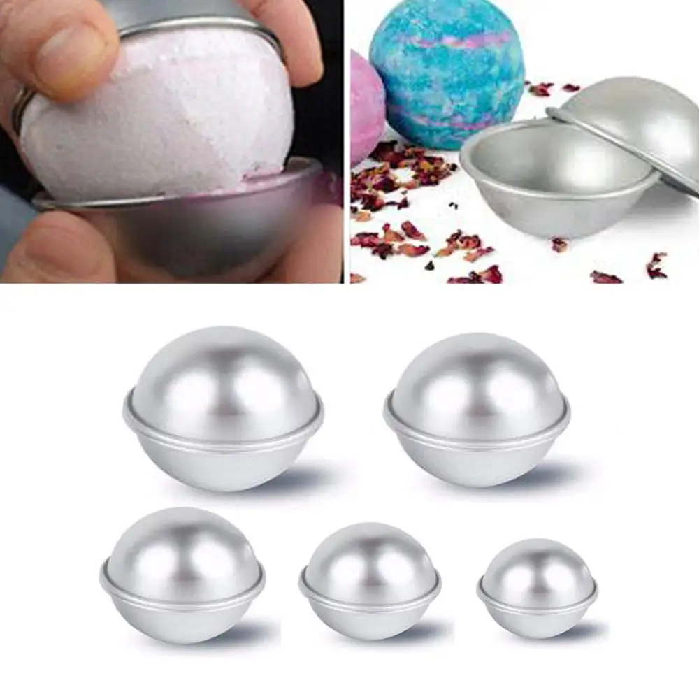 

10pcs/pack metal aluminum alloy bath bomb mold 4.5cm 5.5cm 6.5cm 7cm 8cm 3D spherical ball DIY bathroom tool accessories