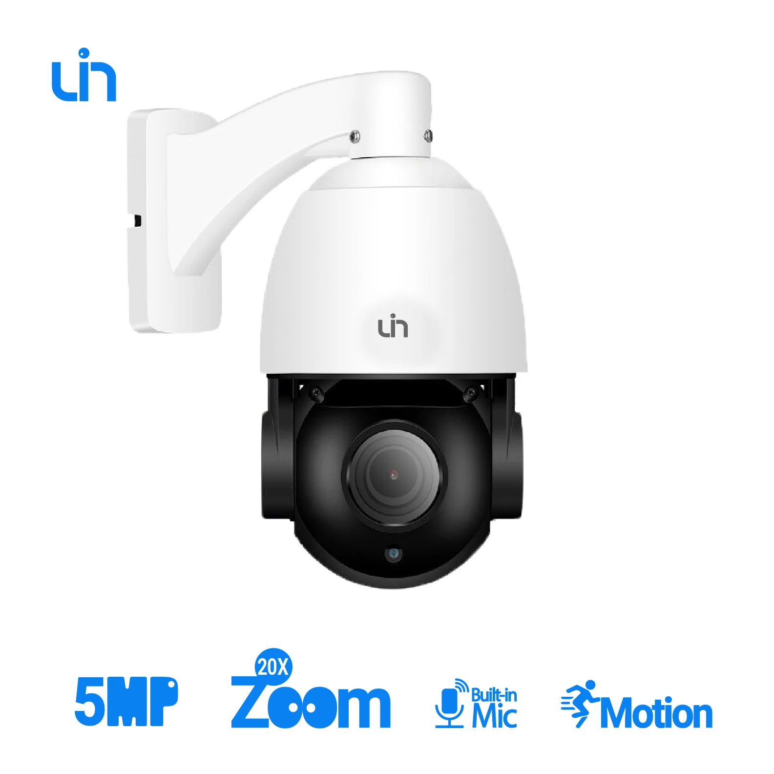 

UIN 5MP Surveillance Camera Dome Security PoE Optical 20X Zoom IR 100m Motion Detection 360° Pan Range H.265 P2P IPZY-45520SW