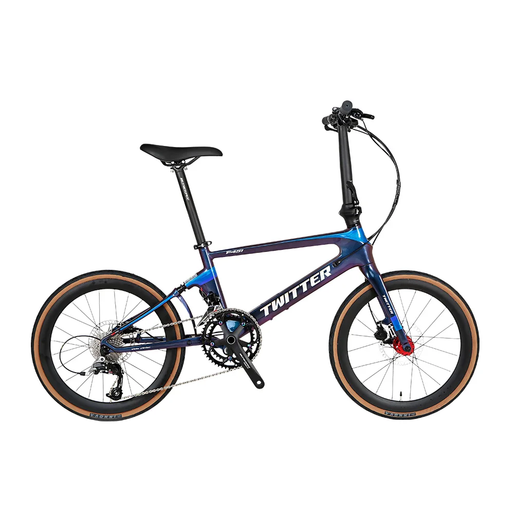 

TWITTER F451 Новый велосипед для мужчин OEM S700-22 скорости гидравлический дисковый тормоз углеродное волокно складной велосипед углеродный велоси...