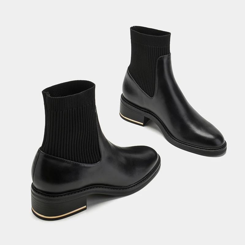 Новинка 2020 года Черная кожаная обувь Дизайнерские кожаные ботильоны с