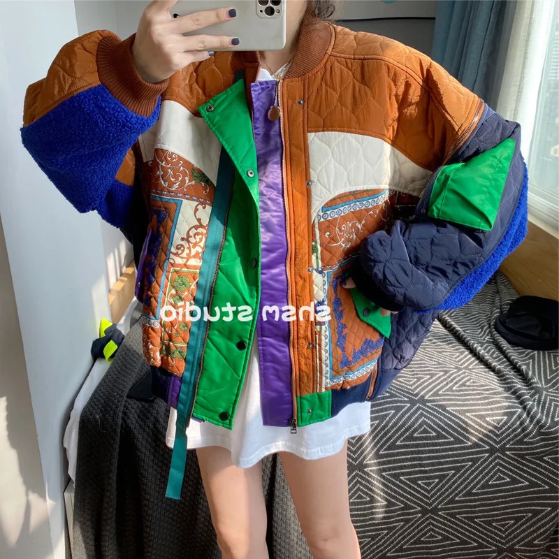 

2021 Autumn Spring Coats Women New Fashion Stand Collar Long Sleeve Stitching Multi Pocket Indie Folk Style Cotton Jacket Coats