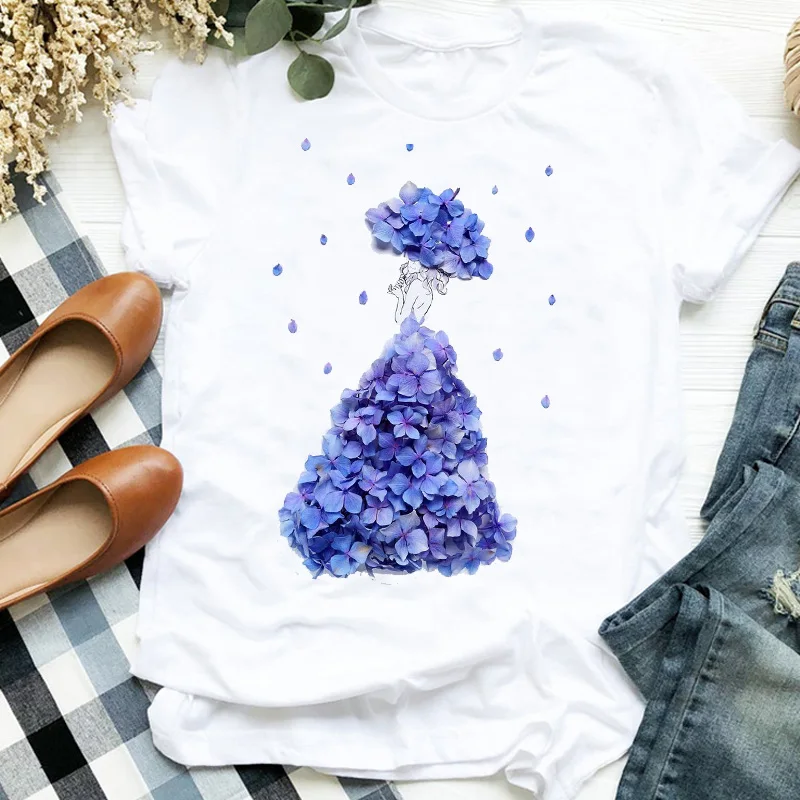 

Women Lady Floral Ladies Mom Girl Mother Cute 90s Print Ladies T Tee Womens Shirt Clothes Tshirt Female Top Graphic T-shirt