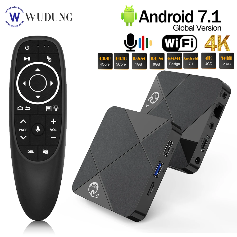 Умная ТВ-приставка MINI Q3 Android 7 1 ГБ 8 2 16 ОЗУ 32 Гб ПЗУ 4 ГГц Wi-Fi 100 м LAN BT I8 клавиатура с